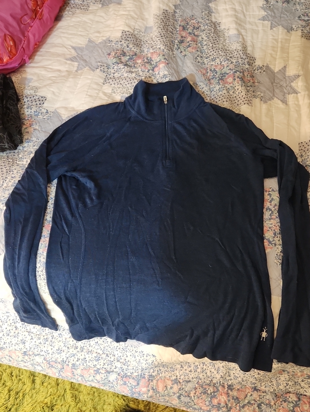 Smartwool Womens Navy Quarter-Zip Pullover